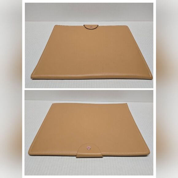 NEW Tan Leather portfolio folder With Symbol @ never used - Picture 6 of 9